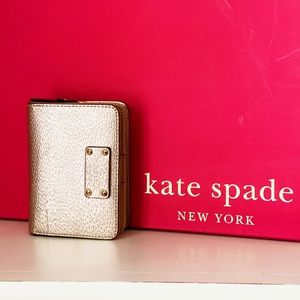 Kate Spade small Rose Gold Pebbled Leather Wallet